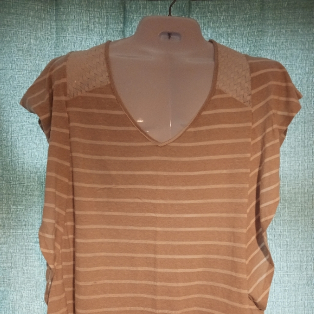 Tan stripe top